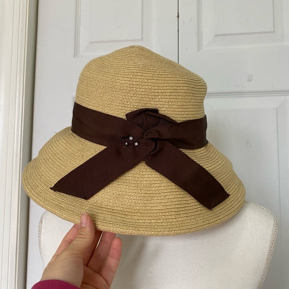 Something Special Straw and Rhinestone Sun Hat